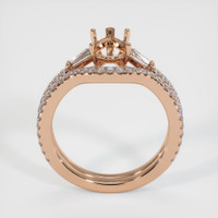 18K Rose Gold Three Stone Ring Setting Image