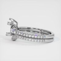 14K White Gold Three Stone Ring Setting Image