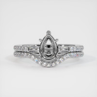 18K White Gold Three Stone Ring Setting Image