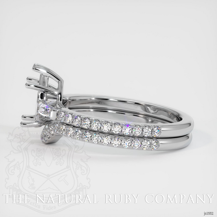 18K White Gold Three Stone Ring Setting