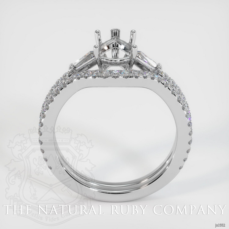 18K White Gold Three Stone Ring Setting