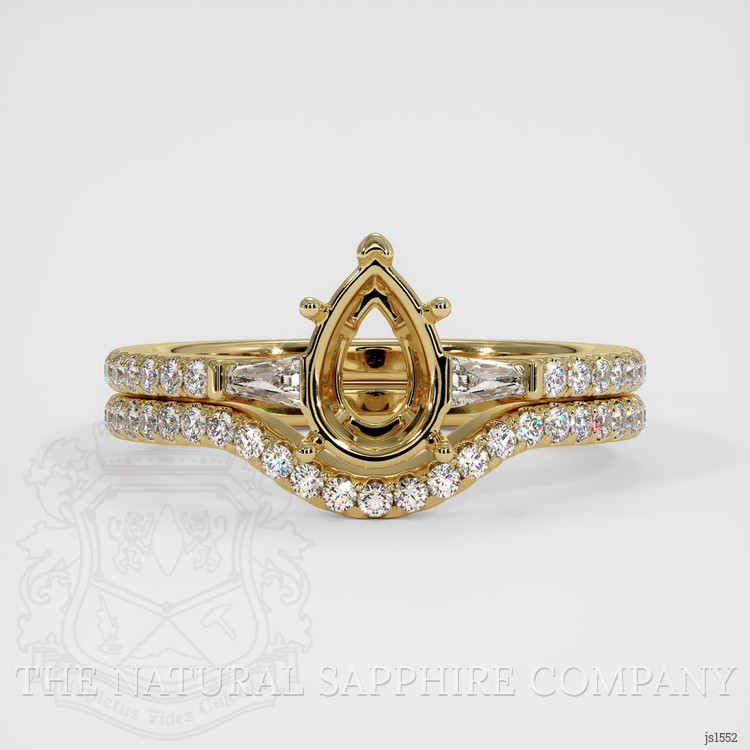 10K Yellow Gold Three Stone Ring Setting