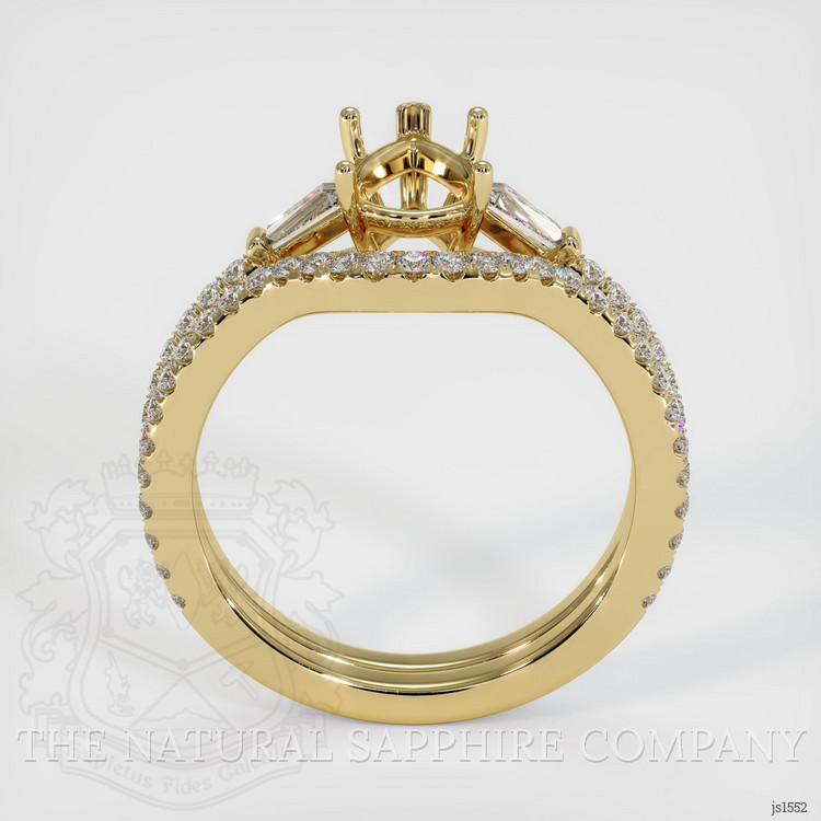 10K Yellow Gold Three Stone Ring Setting