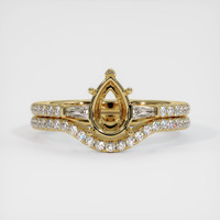 14K Yellow Gold Three Stone Ring Setting Image