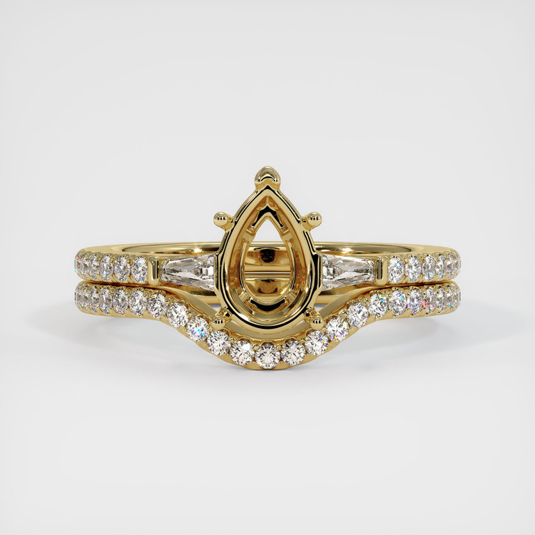 14K Yellow Gold Three Stone Ring Setting