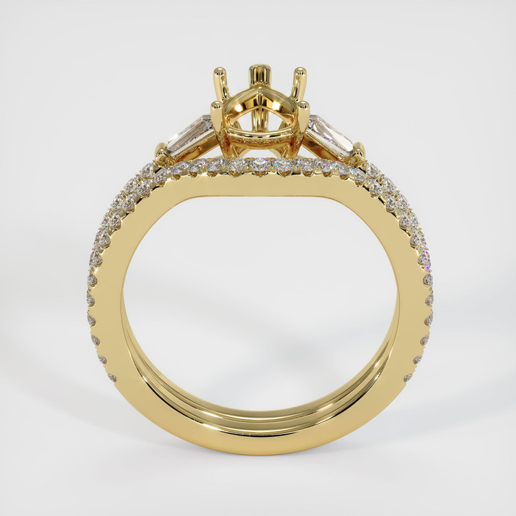 14K Yellow Gold Three Stone Ring Setting