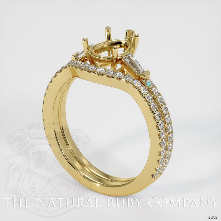 18K Yellow Gold Three Stone Ring Setting