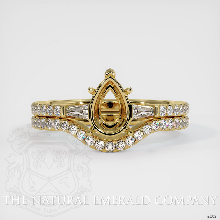 18K Yellow Gold Three Stone Ring Setting