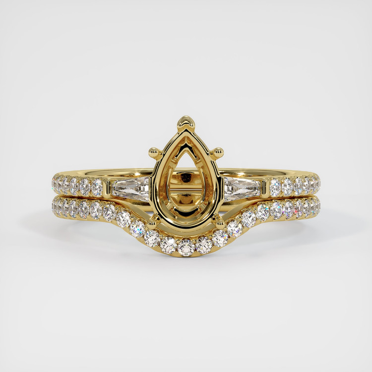 18K Yellow Gold Three Stone Ring Setting