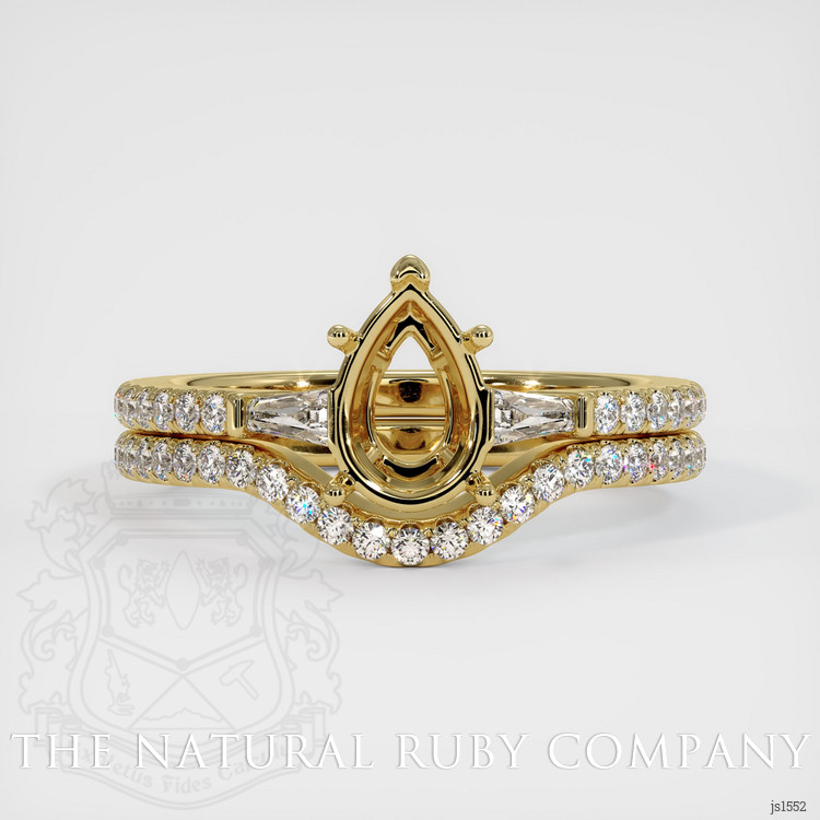 18K Yellow Gold Three Stone Ring Setting