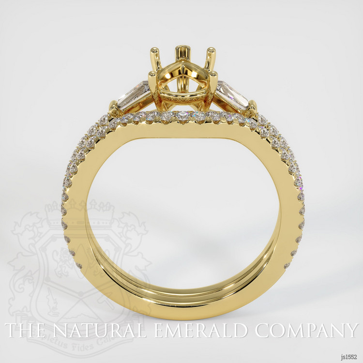 18K Yellow Gold Three Stone Ring Setting