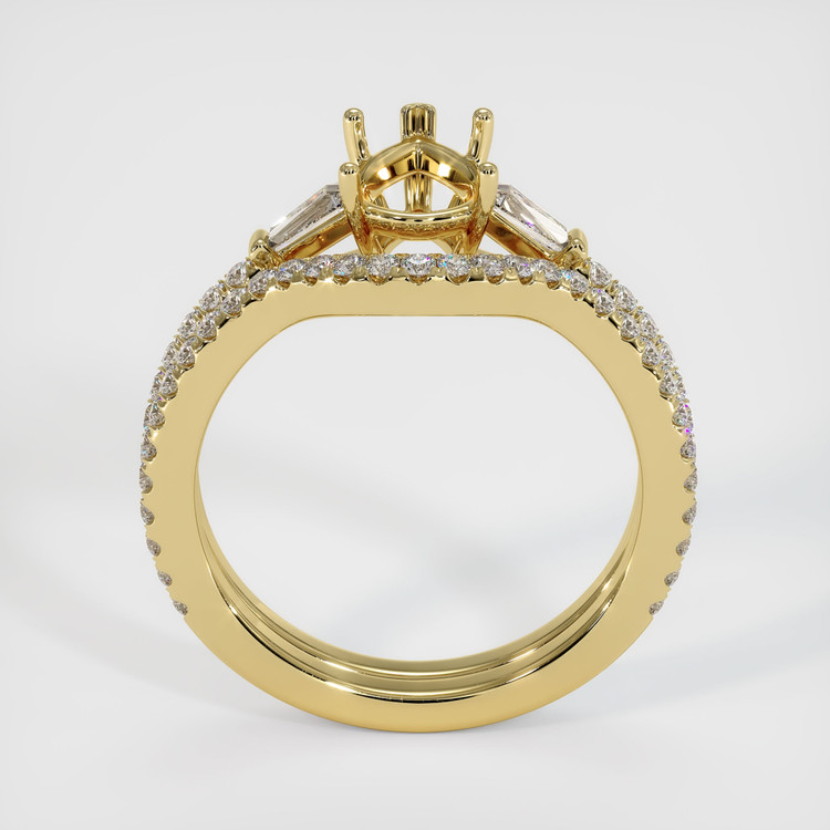 18K Yellow Gold Three Stone Ring Setting