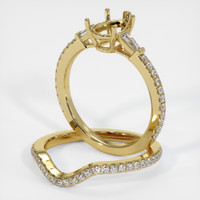 18K Yellow Gold Three Stone Ring Setting Image
