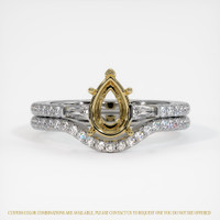 14K Yellow & White Three Stone Ring Setting Image