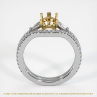 14K Yellow & White Three Stone Ring Setting Image