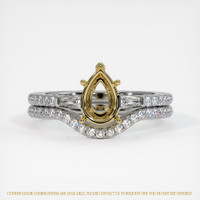 18K Yellow & White Three Stone Ring Setting Image