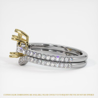 18K Yellow & White Three Stone Ring Setting Image