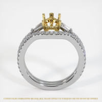 18K Yellow & White Three Stone Ring Setting Image