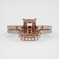 14K Rose Gold Three Stone Ring Setting Image