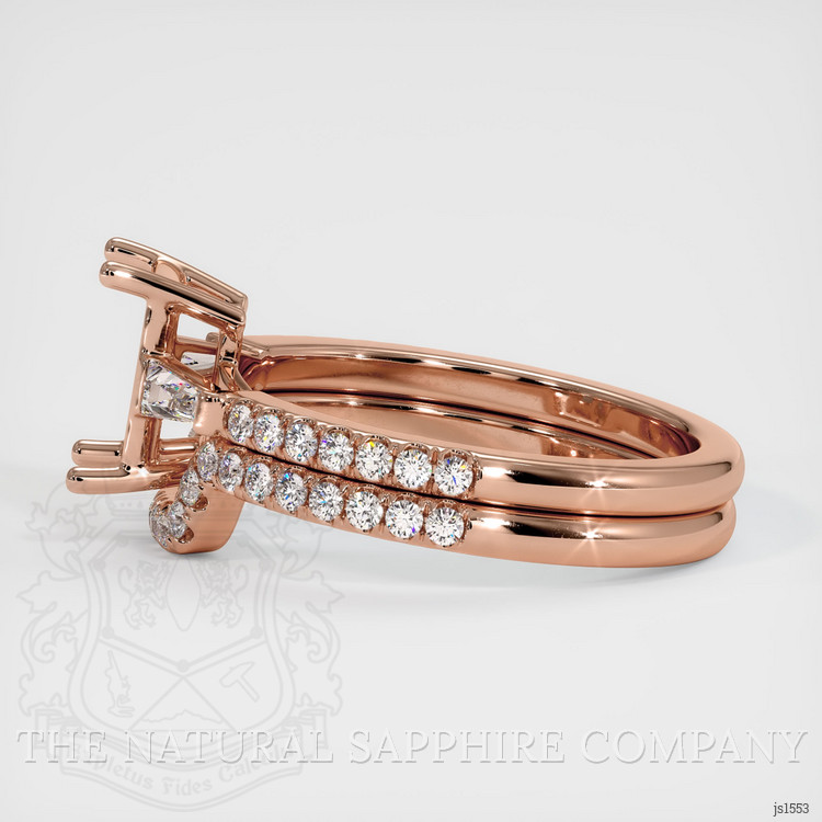 14K Rose Gold Three Stone Ring Setting