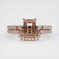18K Rose Gold Three Stone Ring Setting Image
