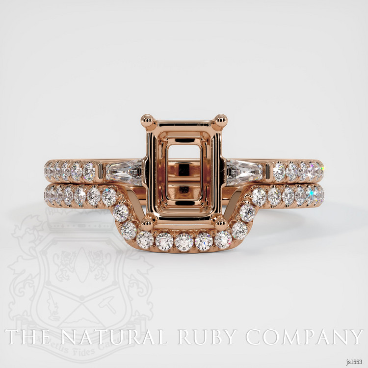 18K Rose Gold Three Stone Ring Setting