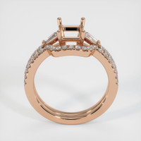 18K Rose Gold Three Stone Ring Setting Image