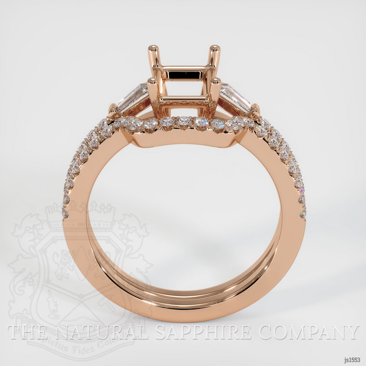 18K Rose Gold Three Stone Ring Setting