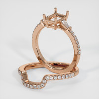 18K Rose Gold Three Stone Ring Setting Image