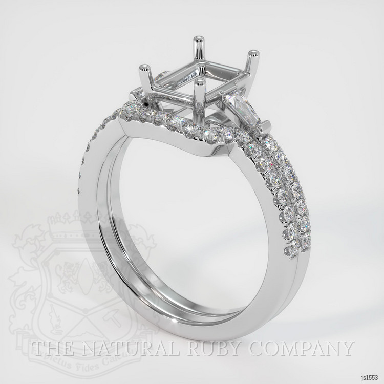 10K White Gold Three Stone Ring Setting