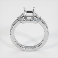 14K White Gold Three Stone Ring Setting Image