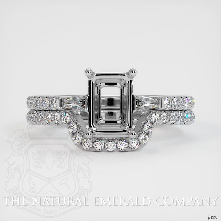 18K White Gold Three Stone Ring Setting