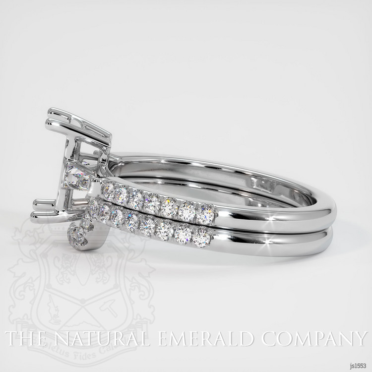 18K White Gold Three Stone Ring Setting