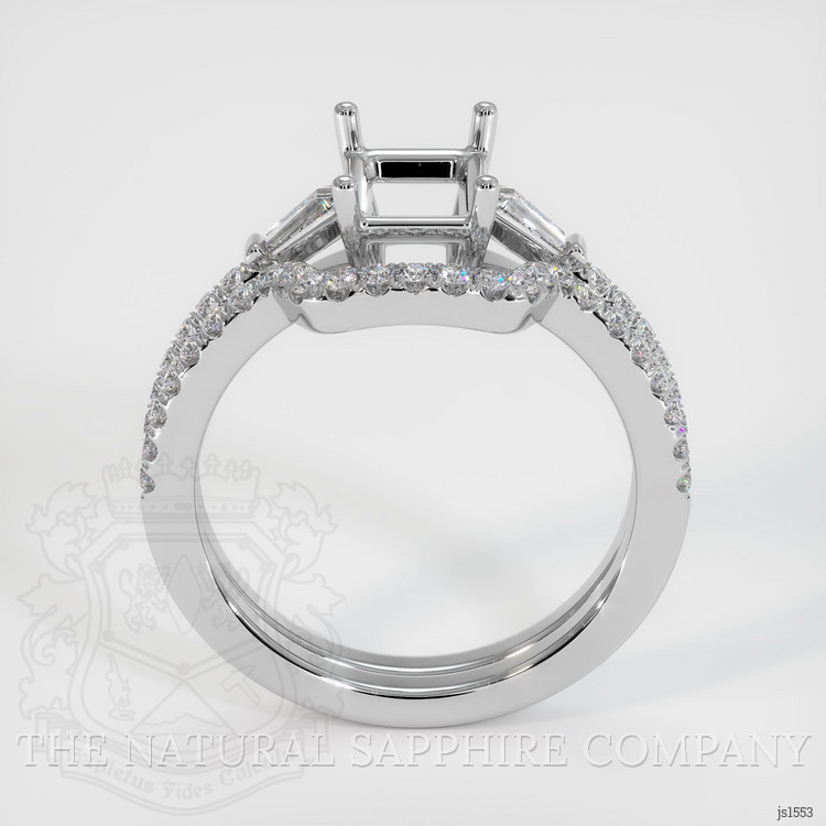 18K White Gold Three Stone Ring Setting