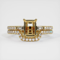 10K Yellow Gold Three Stone Ring Setting Image