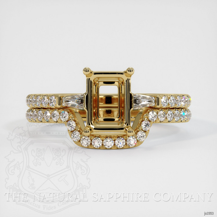 10K Yellow Gold Three Stone Ring Setting