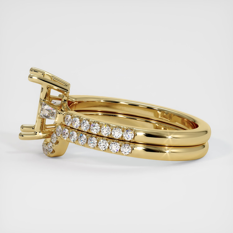 14K Yellow Gold Three Stone Ring Setting