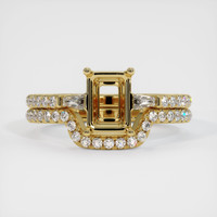 18K Yellow Gold Three Stone Ring Setting Image