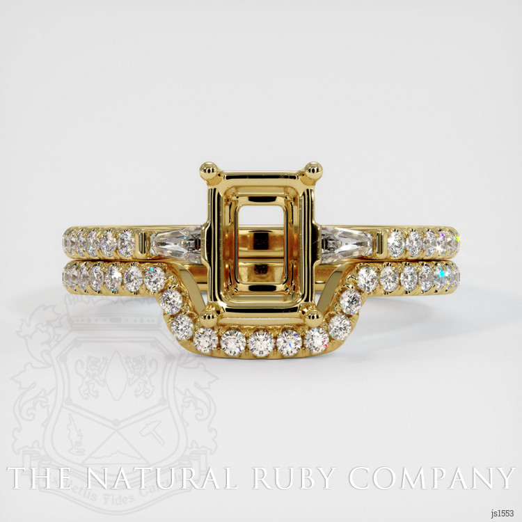 18K Yellow Gold Three Stone Ring Setting