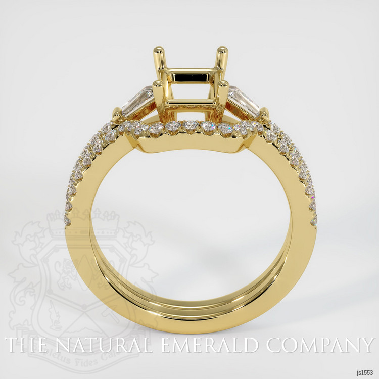 18K Yellow Gold Three Stone Ring Setting