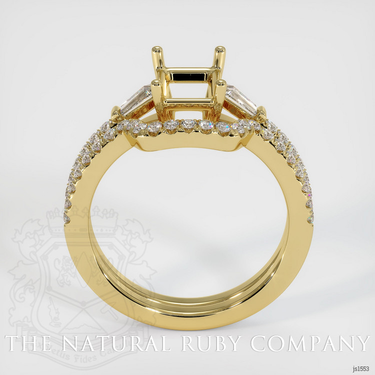 18K Yellow Gold Three Stone Ring Setting