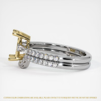 14K Yellow & White Three Stone Ring Setting Image