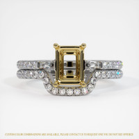 18K Yellow & White Three Stone Ring Setting Image