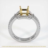 18K Yellow & White Three Stone Ring Setting Image