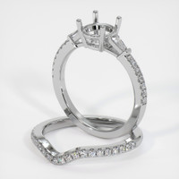 Platinum 950 Three Stone Ring Setting Image