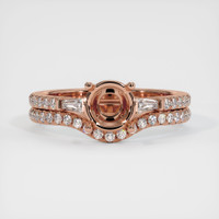 14K Rose Gold Three Stone Ring Setting Image