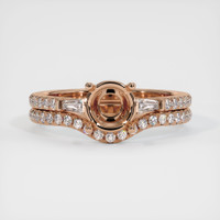 18K Rose Gold Three Stone Ring Setting Image