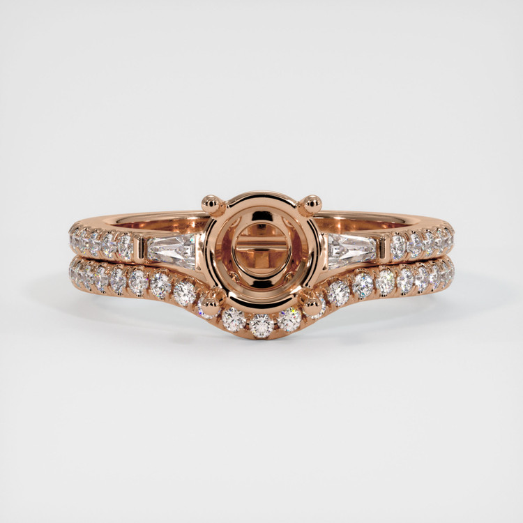 18K Rose Gold Three Stone Ring Setting