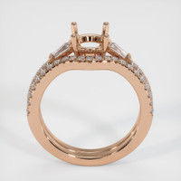 18K Rose Gold Three Stone Ring Setting Image