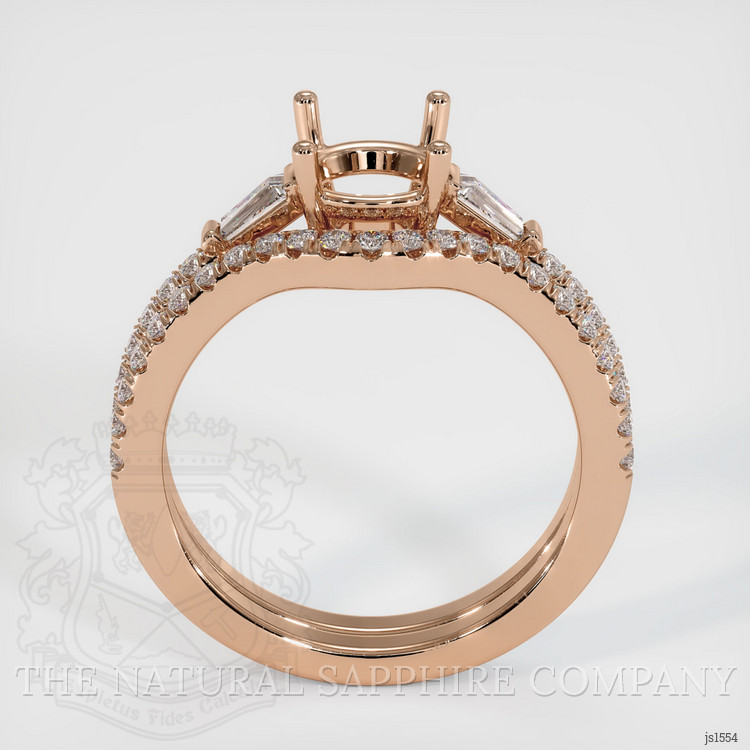 18K Rose Gold Three Stone Ring Setting